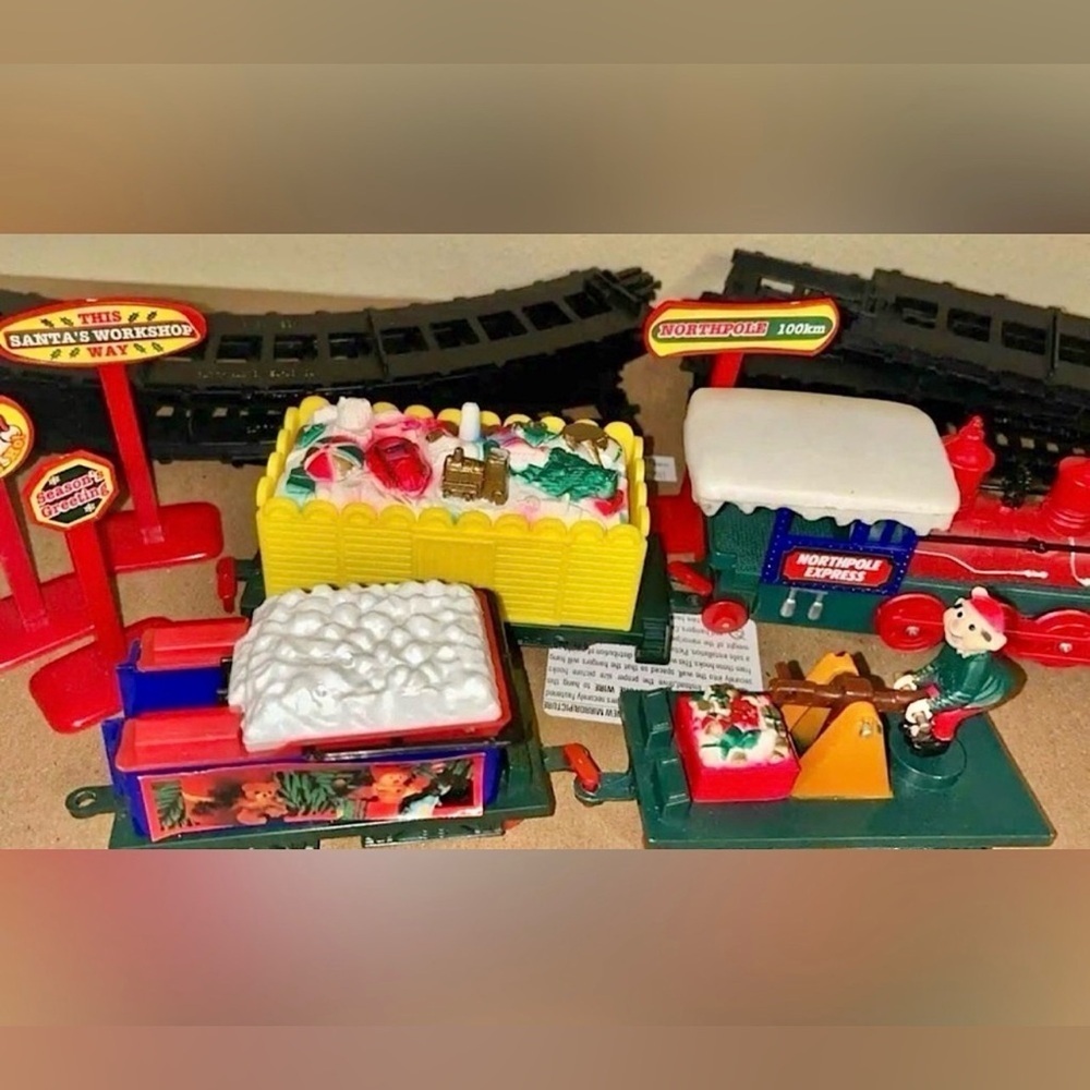 Vintage Christmas Train Set NorthPole Express Holiday Decor Untested